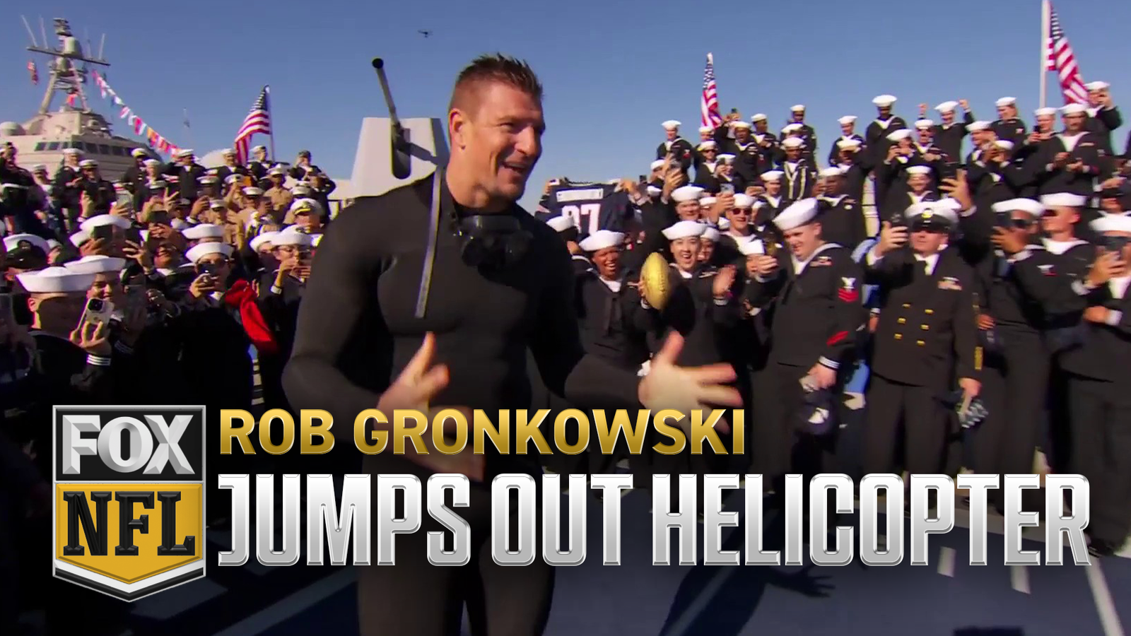 Rob Gronkowski jumps out of helicopter and goes swimming in the ocean | FOX NFL Sunday