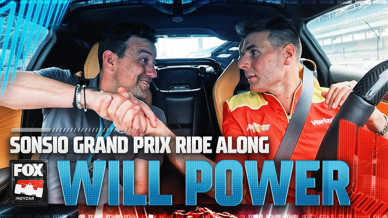 Will Power takes Will Buxton around the IMS Road Course ahead of Sonsio Grand Prix