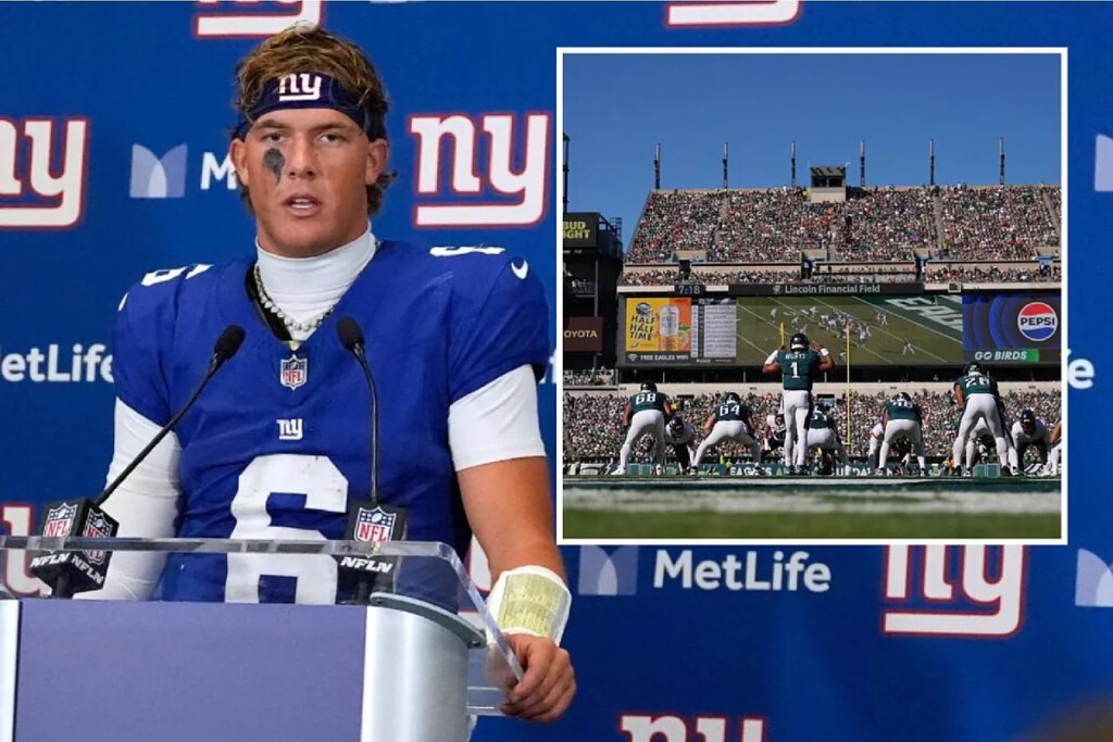 Jaxson Dart faces tough test in his visit to the Philadelphia Eagles’ home; the rookie gets some tough advice from a teammate