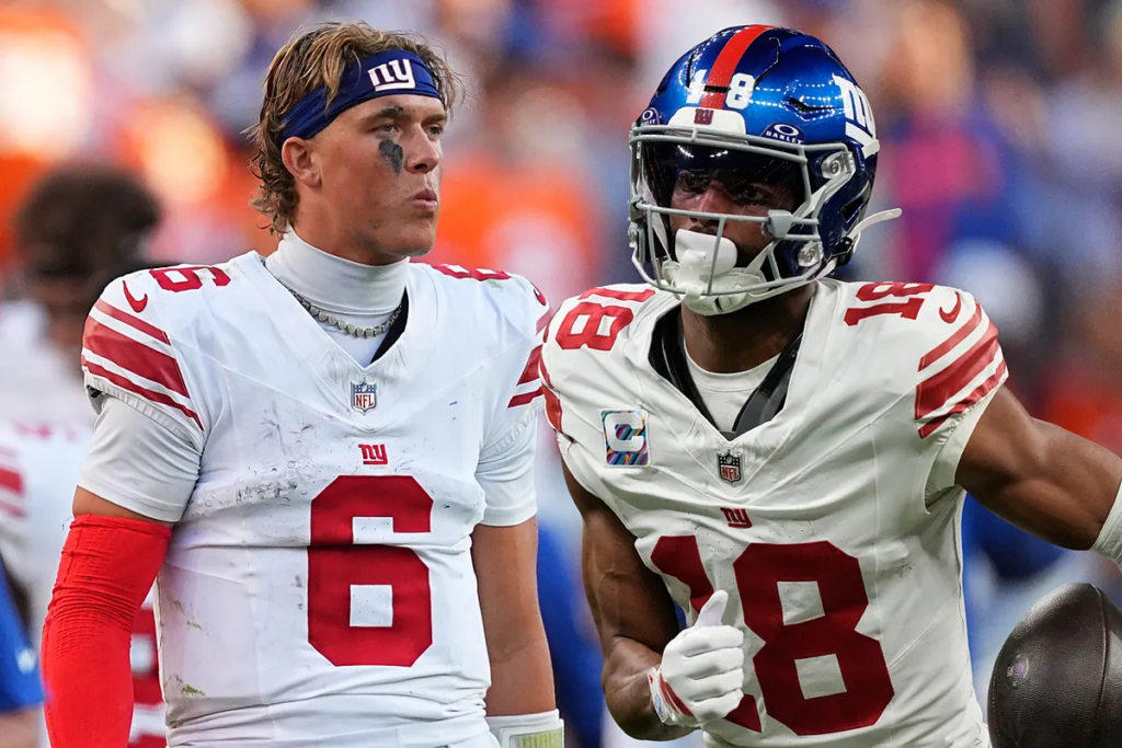 Darius Slayton sends a strong message to Philadelphia Eagles fans while defending his quarterback, Jaxson Dart