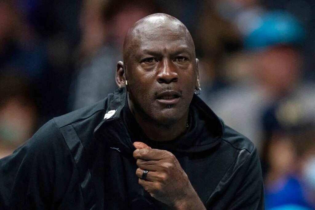 Michael Jordan was stared down by a group of kids as he took his first shot in a long time