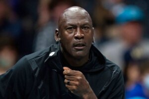 Michael Jordan was stared down by a group of kids as he took his first shot in a long time