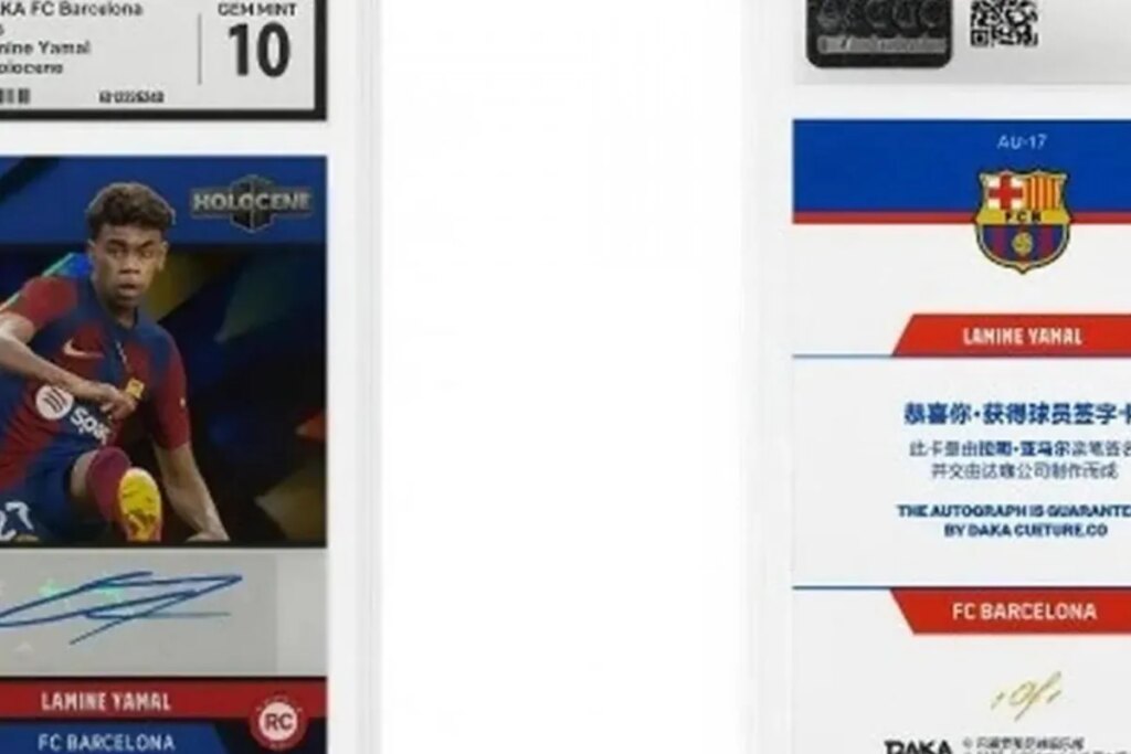 A card signed by Lamine Yamal is up for auction with an estimated value of between 18,000 and 20,000 dolars