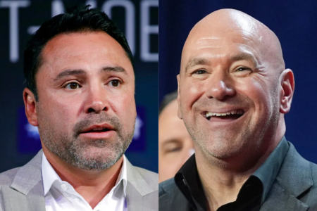 Oscar De La Hoya can’t stop talking trash about Dana White after FBI news: “Get the f**k out”