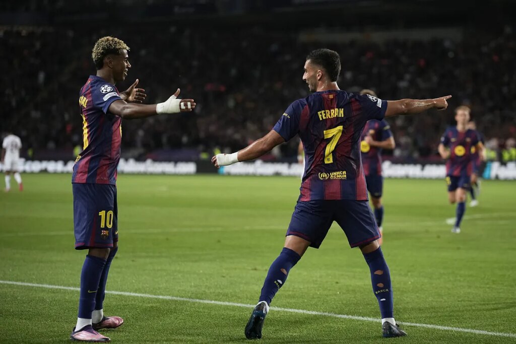 Lamine Yamal and Barcelona wow fans as they unveil their custom-made suits in a rare backstage moment