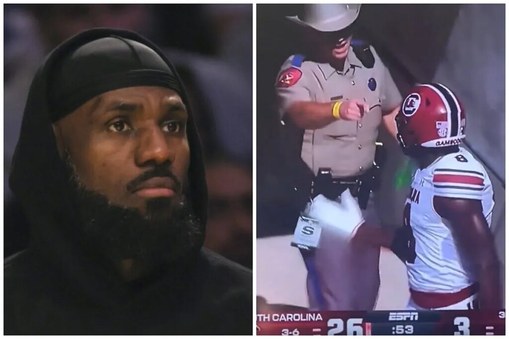 LeBron James speaks up about the Texas State Trooper controversy in the Texas A&M and South Carolina game