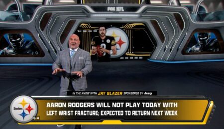 Steelers QB Aaron Rodgers Out vs. Bears, Expected to Play Next Week vs. Bills