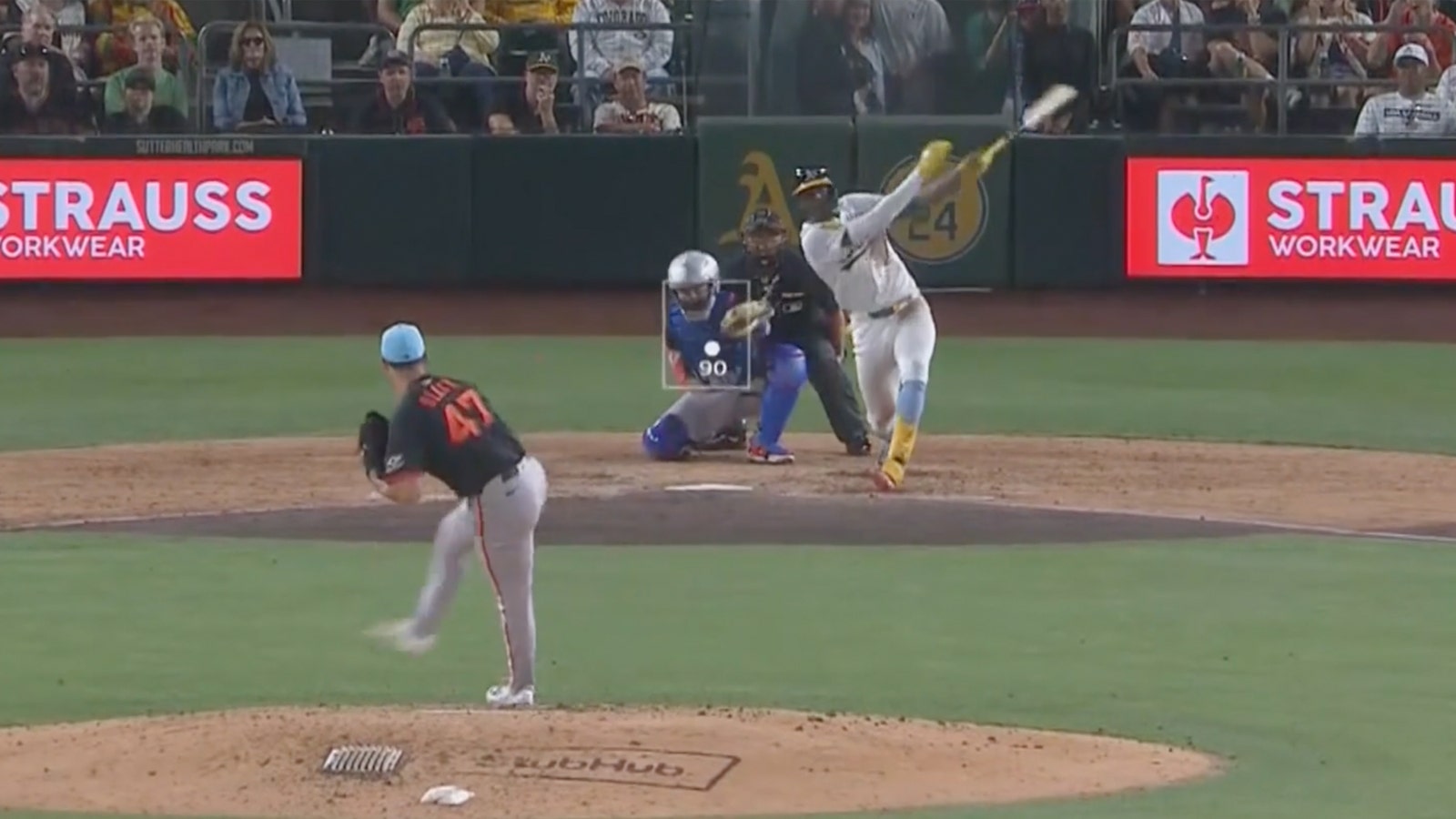 Denzel Decks It! A's Clarke Launches 471-Foot Homer