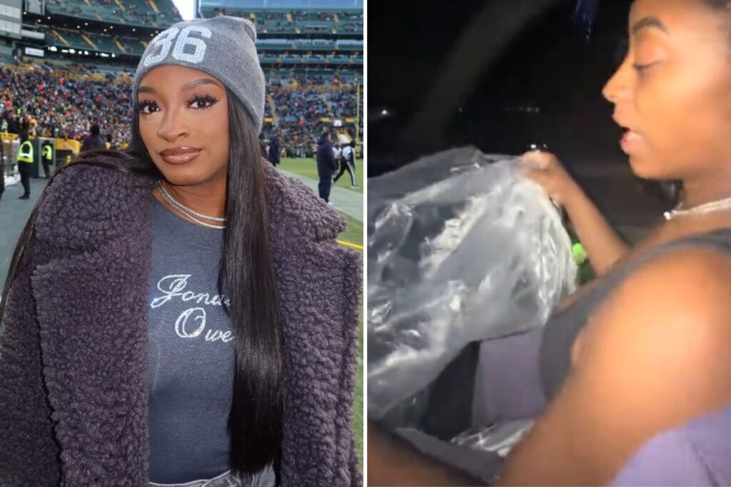 Simone Biles puked the party out on her drive to Green Bay after a wild night with the girls