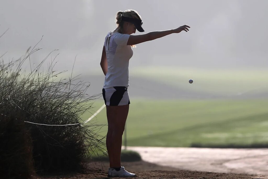 Paige Spiranac dominates the bunker in Sandbagger Scramble while her partner admits he doesn’t know her name: I’ve been saying ‘Spragnack’ for two years