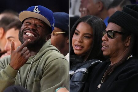 Floyd Mayweather did the unexpected…he was counting his money in front of Jay-Z and his daughter Blue Ivy