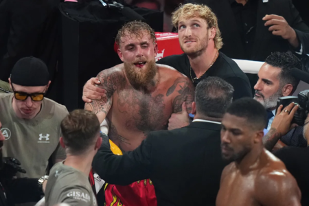 Jake Paul gives humble post-Anthony Joshua interview with broken jaw and spits up blood