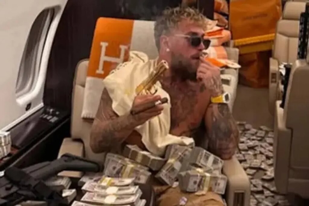 Jake Paul shows off the “failure” of his “American dream”: broken jaw, $160 million, bills and guns