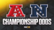 BETTING Trending Image: 2025 NFL AFC, NFC Title Odds: 3-Way Tie Atop AFC Conference