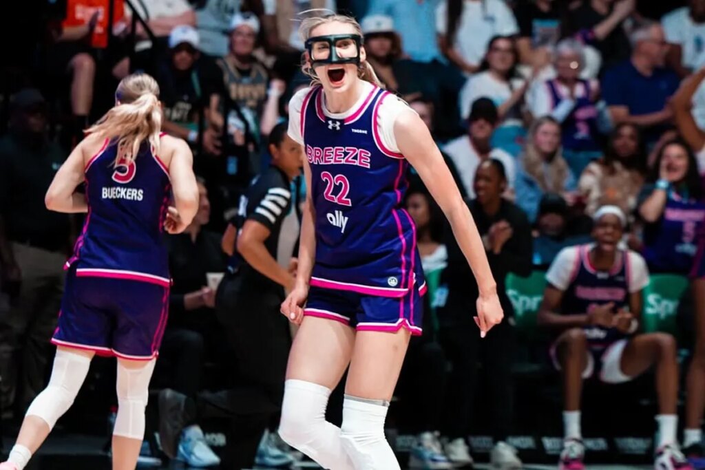 Cameron Brink erupts after a powerful block on Alanna Smith, igniting a new rivalry