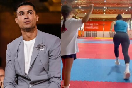Cristiano Ronaldo’s daughter Eva beats Georgina in a race with a head start and melts hearts online