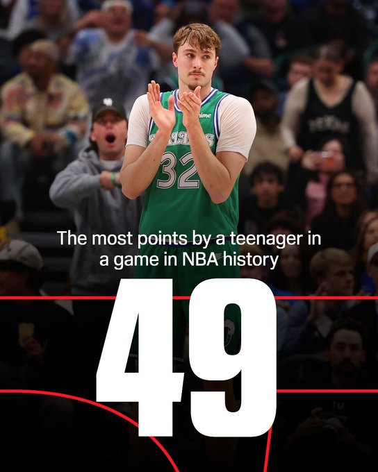 Cooper Flagg, the "Great White Hope," scores 49 points and establishes himself as the NBA's biggest teenage star
