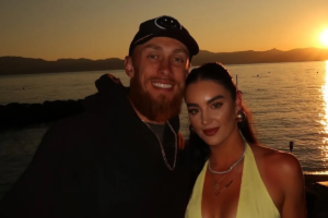 George Kittle’s unexpected and amusing surprise for Claire for her work as a swimsuit model