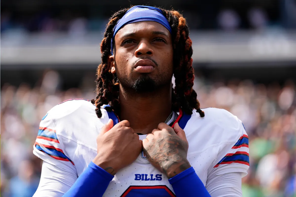 Damar Hamlin puts on a rival team’s jersey and angers the Bills Mafia with his future up in the air
