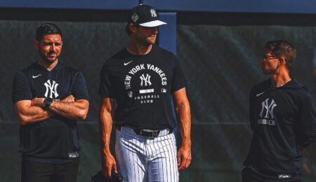 Yankees’ Gerrit Cole Throws 96.9 mph in 1st Session vs. Hitters Since Tommy John Surgery