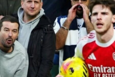 The gesture of shame to provoke Declan Rice: they show him a photo of his wife