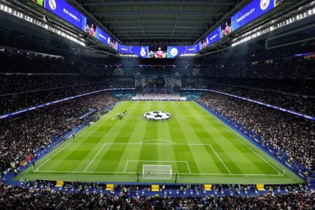 Prices are crazy for the Real Madrid vs. Manchester City game at the Bernabéu Stadium: between 120 and 445.