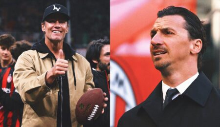 The Lion Meets The GOAT: Tom Brady, Zlatan Ibrahimovic Link Up At AC Milan Match