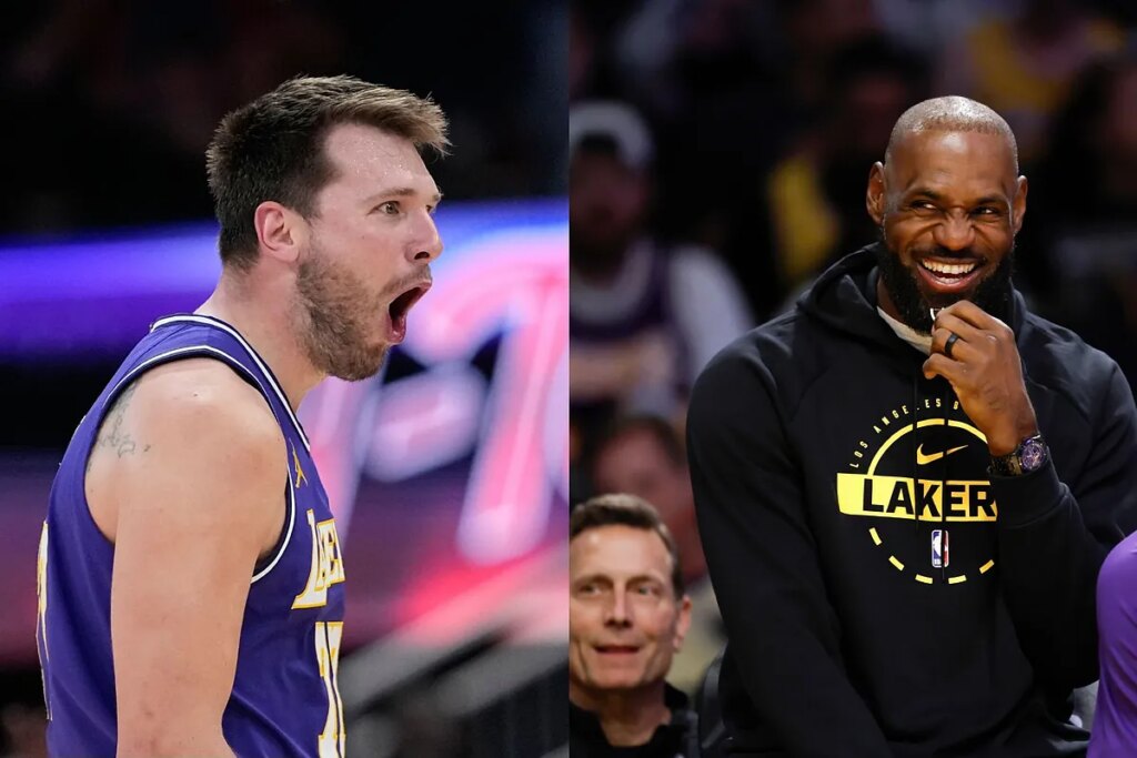 LeBron James couldn’t keep his composure after Luka Doncic took over