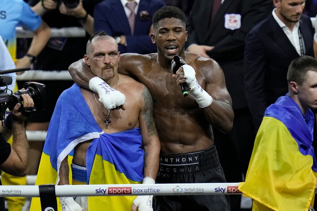 Anthony Joshua receives special gift from Oleksandr Usyk’s friend during lifechanging Ukraine trip