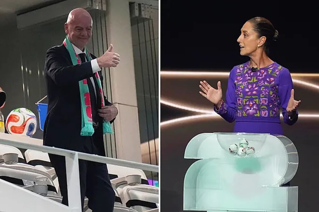 Gianni Infantino appears in Mexico City’s Zocalo between meetings with Claudia Sheinbaum and Clara Brugada