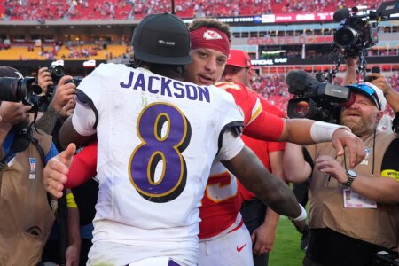 Who follows Patrick Mahomes with the most 5 touchdown passing games among active NFL quarterbacks