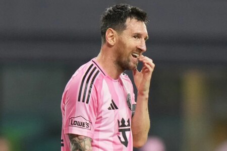 Messi’s shot breaks the camera in Inter Miami training