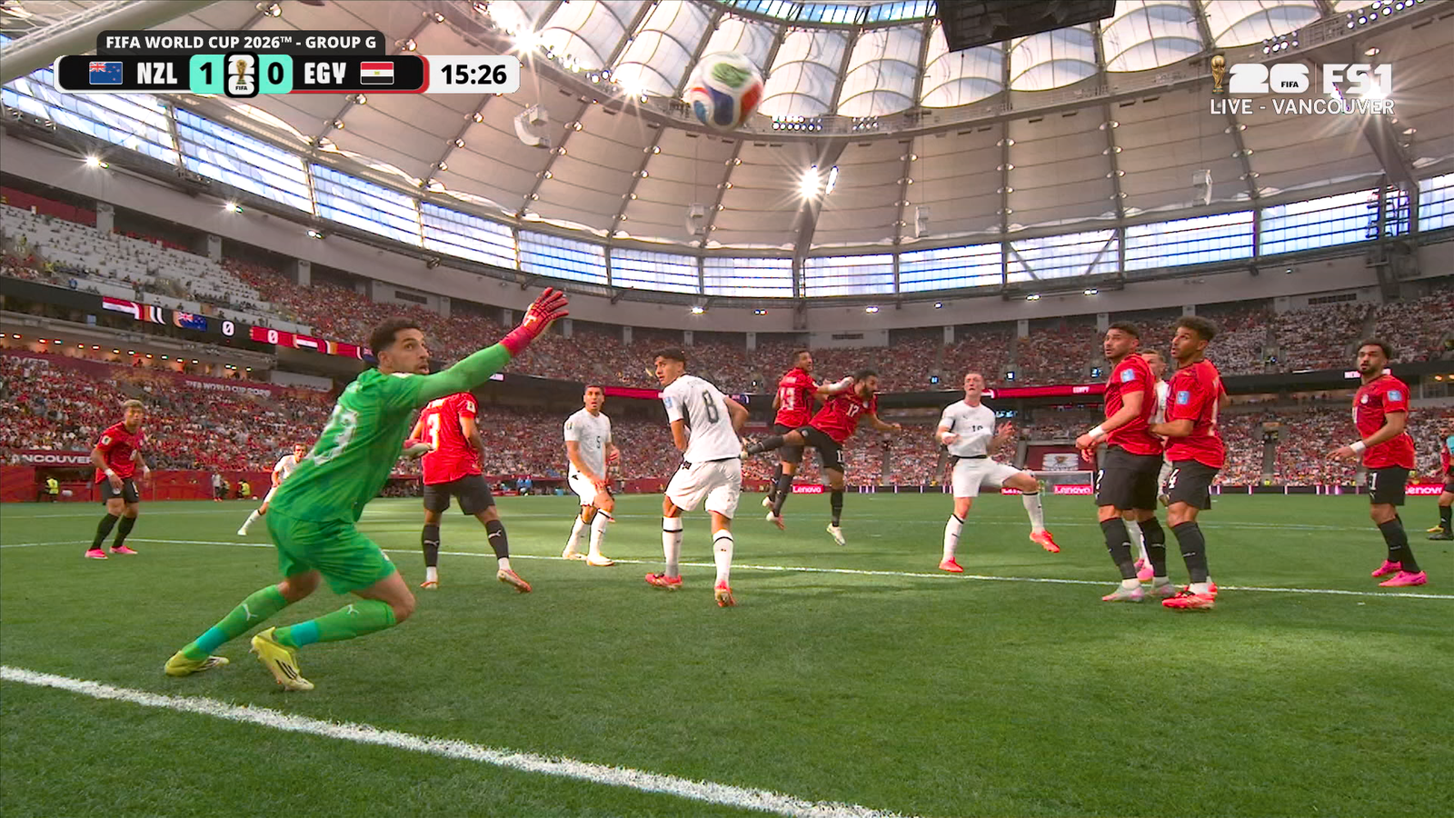 New Zealand’s Finn Surman scores goal off Tim Payne’s corner kick, taking early lead vs Egypt | 2026 FIFA World Cup™