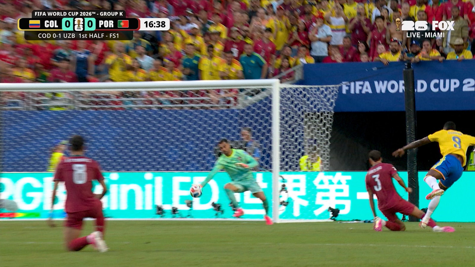 Portugal's Diogo Costa gets down to make CRUCIAL save against Colombia to keep game scoreless | 2026 FIFA World Cup™