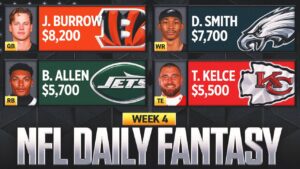 NFL DFS Week 4: Best Picks, Lineup Advice and Value Plays