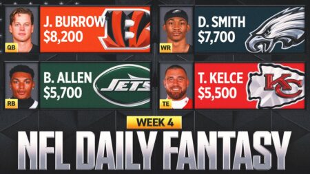 NFL DFS Week 4: Best Picks, Lineup Advice and Value Plays